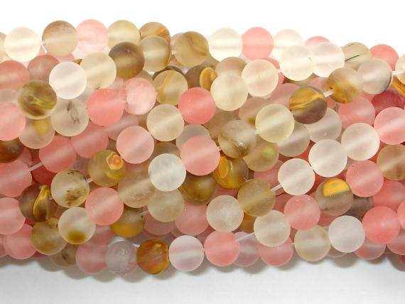 Matte Fire Cherry Quartz Beads, 6mm Round Beads-BeadBasic