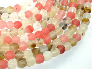 Matte Fire Cherry Quartz Beads, 8mm Round Beads-BeadBasic