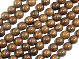 Gold Phoebe Ebony Beads, Gold Wire Sandalwood, 8mm Round Beads-BeadBasic