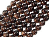 Smoky Quartz Beads, 10mm Faceted Round Beads-BeadBasic