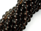 Smoky Quartz Beads, 10mm Faceted Round Beads-BeadBasic