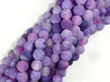 Frosted Matte Agate - Purple, 6mm Round Beads-BeadBasic