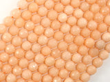 Jade Beads, Peach, 6mm Faceted Round-BeadBasic