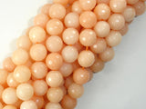 Jade Beads, Peach, 10mm, Faceted Round-BeadBasic