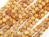 Indonesia Agathis Alba King Wood Beads, 6mm Round-BeadBasic