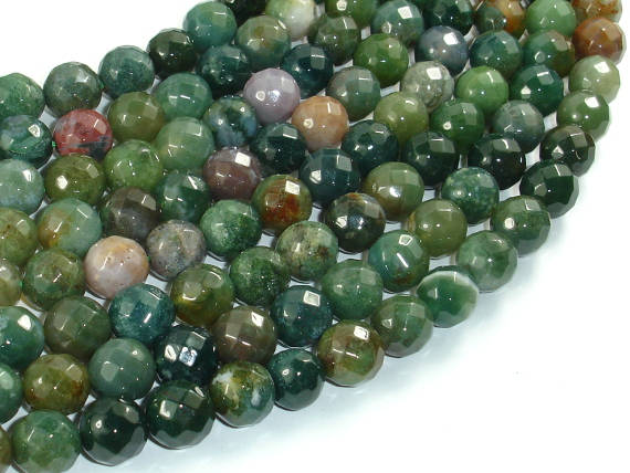 Indian Agate Beads, 10mm Faceted Round-BeadBasic