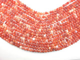 Matte Banded Agate Beads, Red & Orange, 6mm Round Beads-BeadBasic