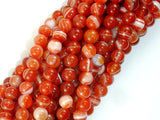 Banded Agate Beads, Red & Orange, 6 mm Round-BeadBasic