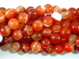 Banded Agate Beads, Red & Orange, 10mm-BeadBasic
