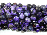Agate Beads, Purple & Black, 10mm Faceted-BeadBasic