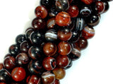 Banded Agate Beads, Sardonyx Agate Beads, 10mm(10.2mm) Round-BeadBasic