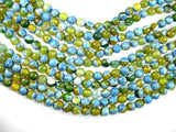 Agate Beads, Blue & Green, 10mm Faceted Round-BeadBasic
