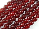 Red Jade Beads, Faceted Round, 10mm-BeadBasic