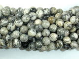 Gray Picture Jasper Beads, 8mm Round Beads-BeadBasic