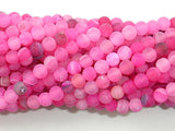 Frosted Matte Agate - Pink, 4mm Round Beads-BeadBasic