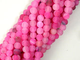 Frosted Matte Agate - Pink, 4mm Round Beads-BeadBasic