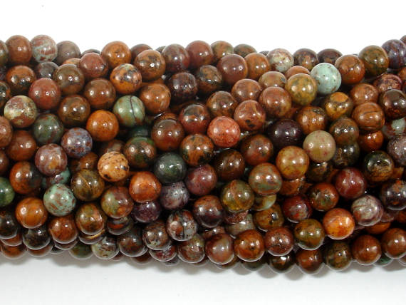 African Green Opal, 4mm(4.5mm) Round Beads-BeadBasic