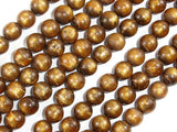 Gold Coral Beads, 8mm Round Beads, Mala Beads-BeadBasic
