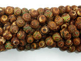Matte Tibetan Agate, Crackle Agate, 8mm Round Beads-BeadBasic