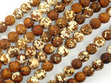 Matte Antique Agate Beads, 8mm Round Beads-BeadBasic