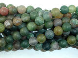 Matte Indian Agate Beads, Fancy Jasper Beads, 8mm-BeadBasic