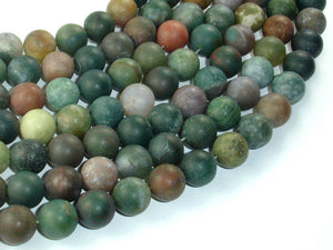 Matte Indian Agate Beads, Fancy Jasper Beads, 10mm Round Beads-BeadBasic