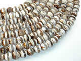 Tibetan Agate Beads, Brown, 10mm Faceted Round Beads-BeadBasic