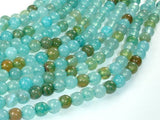Dragon Vein Agate Beads, Sea Blue, 6mm Round Beads-BeadBasic