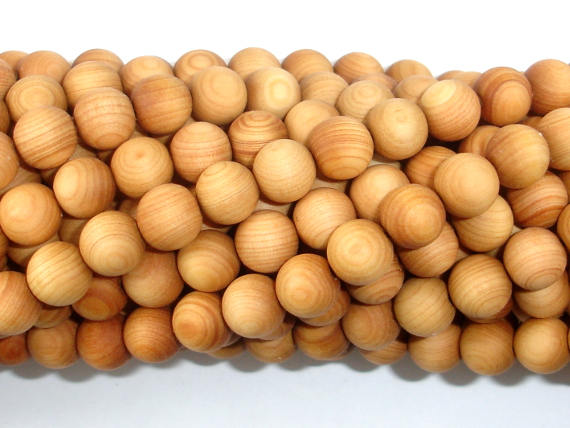 Cedar Wood Beads, Thuja Sutchuenensis, 8mm, Round-BeadBasic