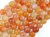 Dragon Vein Agate Beads, Orange, 10mm Round Beads-BeadBasic