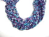 Rain Flower Stone Beads, Blue, Purple, 4mm Round Beads-BeadBasic