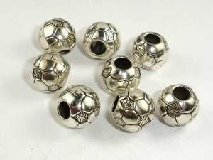 Metal Beads, Metal Spacer, Large Hole Round Spacer, Zinc Alloy 6pcs-BeadBasic