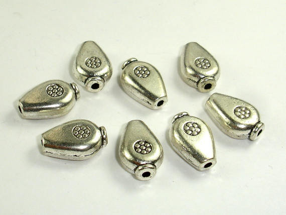 Metal Spacer, Metal Beads, Vase Spacer, Zinc Alloy, Antique Silver Tone 20pcs-BeadBasic