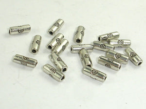 Metal Tube Spacer Beads, Zinc Alloy, Antique Silver Tone, 100pcs-BeadBasic