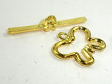 Butterfly Toggle Clasps , Gold Tone, Ring 4 sets-BeadBasic