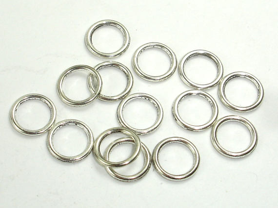 Metal Rings, Zinc Alloy, Antique Silver Tone 100pcs-BeadBasic