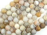 Matte Bamboo Leaf Agate, 8mm Round Beads-BeadBasic