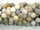 Matte Bamboo Leaf Agate, 10mm Round Beads-BeadBasic