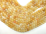 Matte Yellow Aventurine Beads, 8mm, Round Beads-BeadBasic