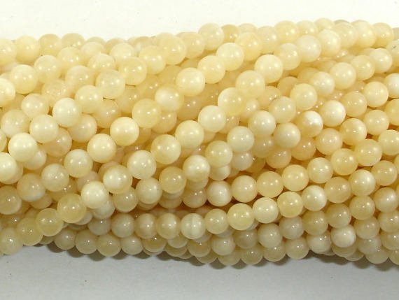 Honey Jade Beads, 4mm Round Beads-BeadBasic