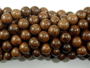 Gold Phoebe Ebony Beads, Gold Wire Sandalwood, 8mm Round Beads-BeadBasic