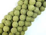 Peridot color Lava Beads, 10mm Round Beads-BeadBasic