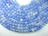 Frosted Matte Agate - Blue, 10mm Round Beads-BeadBasic