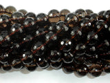 Smoky Quartz Beads, 10mm Faceted Round Beads-BeadBasic