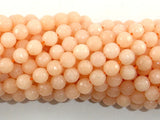 Jade Beads, Peach, 6mm Faceted Round-BeadBasic