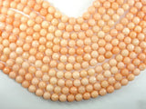 Jade Beads, Peach, 10mm, Faceted Round-BeadBasic