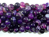 Banded Agate Beads, Purple, 10mm(10.3mm) Round-BeadBasic