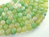 Banded Agate Beads, Light Green, 10mm(10.4mm)-BeadBasic