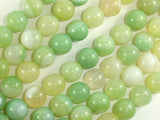 Banded Agate Beads, Light Green, 10mm(10.4mm)-BeadBasic