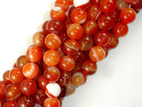 Banded Agate Beads, Red & Orange, 10mm-BeadBasic